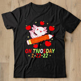 Axolotl On Twosday 2 22 22 2022 Walking Fish Salamander Shirt - Nekotee