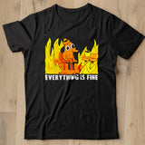 Dog Drinking Coffee Burning Everything Is Fine Shirt - Nekotee