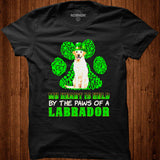 St Patricks Day My Heart Is Held By The Paws Of A Yellow Labrador Shirt - Nekotee