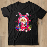 Gnome Hug Breast Cancer And Eggs Happy Easter Day Shirt - Nekotee