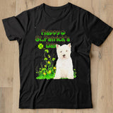 Happy St. Patricks Day Patrick Gold Grass West Highland White Terrier Dog Shirt - Nekotee