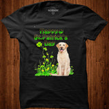 Happy St. Patricks Day Patrick Gold Grass Yellow Labrador Dog Shirt - Nekotee
