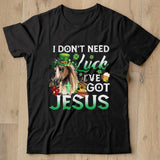 Horse Patrick's Day I Don't Need Luck I've Got Jesus Christ Long Sleeve T Shirt - Nekotee