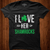 I Love Her Shamrocks T Shirt St Patrick's Day Couples T Shirt Shirt - Nekotee