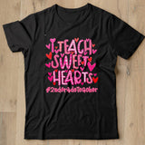 I Teach Sweet Hearts 2nd Grade Teacher Shirt - Nekotee