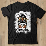I'm Just Here For The Snacks Black Women Football Gameday T Shirt Shirt - Nekotee