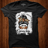 I'm Just Here For The Snacks Black Women Football Gameday T Shirt Shirt - Nekotee