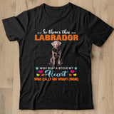 Official a Dog Kinda Stole My Heart So Theres This Silver Labrador Who Kinda Stole My Heart Who Calls Me Woof Mom Shirt - Nekotee