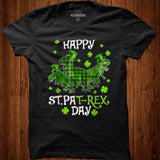 Kids Boy St Patricks Day Dinosaur Dino Saurus Irish Shamrock T Shirt Shirt - Nekotee