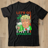 Lets Go Brandon St Patricks Day Trump American Flag Shamrock T Shirt Shirt - Nekotee