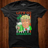 Lets Go Brandon St Patricks Day Trump American Flag Shamrock T Shirt Shirt - Nekotee