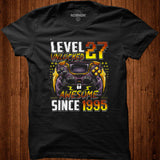 Level 27 Unlocked Awesome Since 1995 27th Birthday Gaming Shirt - Nekotee