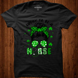 Messy Bun Lucky To Be A Nurse St. Patricks Day T Shirt - Nekotee