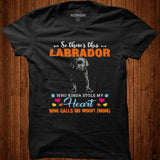 Official a Dog Kinda Stole My Heart So Theres This Black Labrador Pup Who Kinda Stole My Heart Who Calls Me Woof Mom Shirt - Nekotee