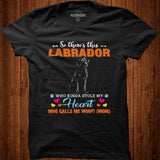 Official a Dog Kinda Stole My Heart So Theres This Labrador Who Kinda Stole My Heart Who Calls Me Woof Mom Shirt - Nekotee