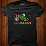 Peace Love Nursing Stethoscope Leopard St Patricks Day Nurse T Shirt Shirt - Nekotee