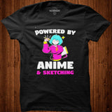 Powered by anime sketching Otaku Shirt - Nekotee
