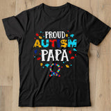 Proud Autism Papa Autism Awareness Heart Puzzle Piece Tank Top Shirt - Nekotee