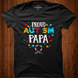 Proud Autism Papa Autism Awareness Heart Puzzle Piece Tank Top Shirt - Nekotee