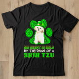 St Patricks Day My Heart Is Held By The Paws Of A Cream Shih Tzu Shirt - Nekotee