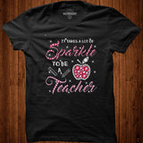 Sparkle Apple It Takes A Lot Of Sparkle To Be A Teacher Shirt - Nekotee