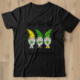 St Patricks Day Here For The Shenanigans Gnome Shamrock Gift T Shirt - Nekotee