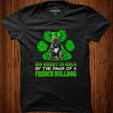 St Patricks Day My Heart Is Held By The Paws Of A Black French Bulldog Shirt - Nekotee