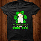 St Patricks Day My Heart Is Held By The Paws Of A Cream Shih Tzu Shirt - Nekotee