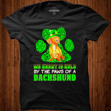 St Patricks Day My Heart Is Held By The Paws Of A Red Dachshund Shirt - Nekotee