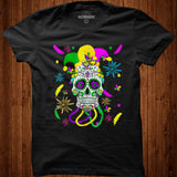 Sugar Skull Carnival Mask Jester Hat Mardi Gras T Shirt Shirt - Nekotee