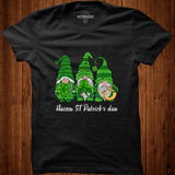 Three Gnomes Holding Shamrock Leopard Plaid St Patrick's Day T Shirt Shirt - Nekotee