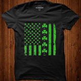 Vintage America n US A Flag, Shamrock Green Clover Boy Girl T Shirt Shirt - Nekotee