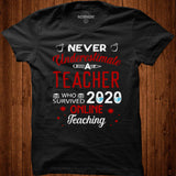 never underestimate a Teacher who survived 2020 face mask online teaching shirt - Nekotee