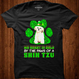 St Patricks Day My Heart Is Held By The Paws Of A Cream Shih Tzu Shirt - Nekotee