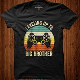 Leveling up to Big Brother 2022 funny gamer vintage kids men T Shirt - Nekotee